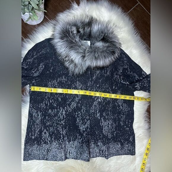 Chico’s Kendall Foil-Printed Cardigan sz 2 (12/L) - Picture 9 of 10